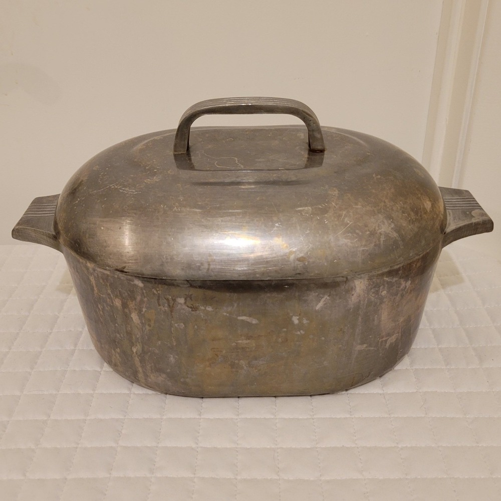 VTG 4.5 Quart GHC Magnalite Cast Aluminum Oval Dutch Oven Roaster Basting Lid